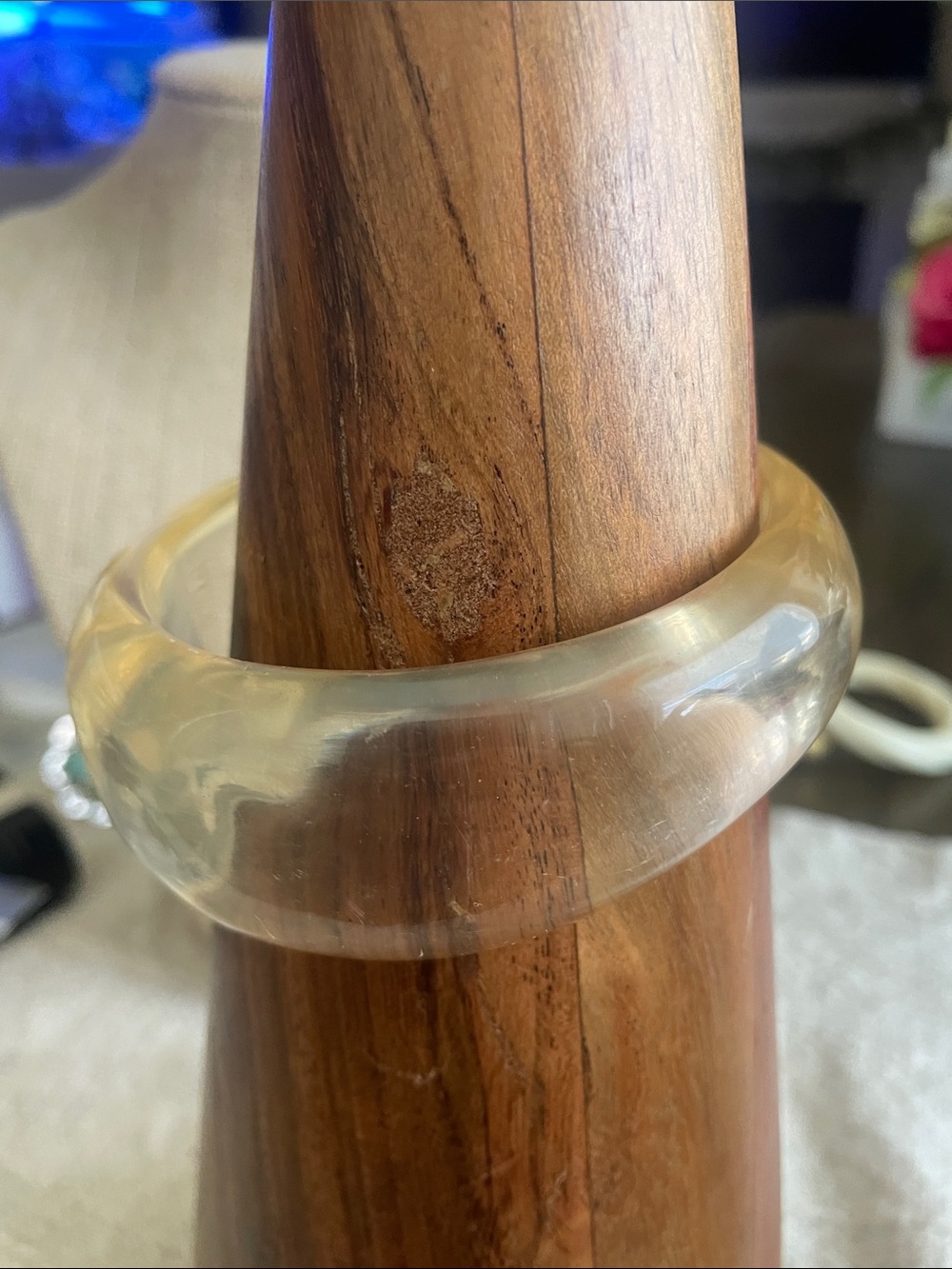 Translucent Asymmetrical  Lucite Bangle Bracelet